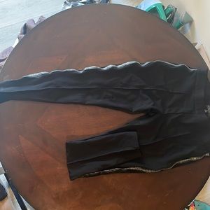 Black detailed Large Thick Leggings